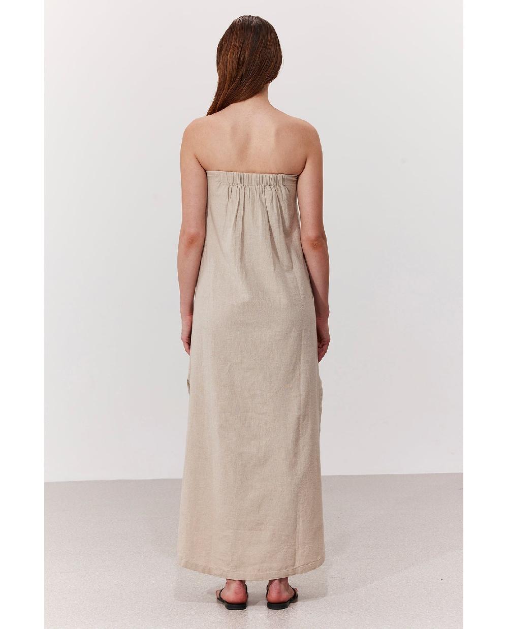 Gottex Terra Bandeau U Wire Midi Dress Cover-Up Natural