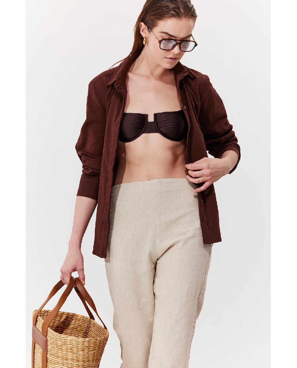 Gottex Terra High Waist Beach Pant Cover-Up Natural