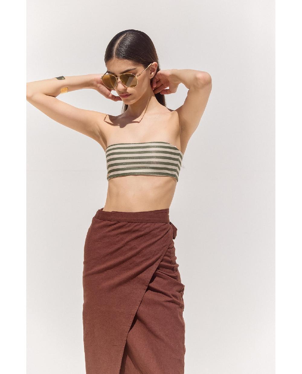 Gottex Terra Sarong Style Wrap Skirt Cover-Up Brown