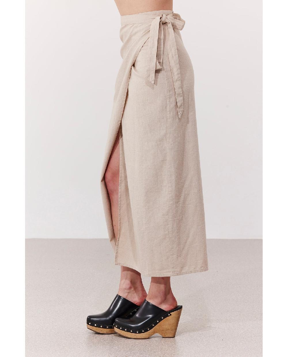 Gottex Terra Sarong Style Wrap Skirt Cover-Up Natural