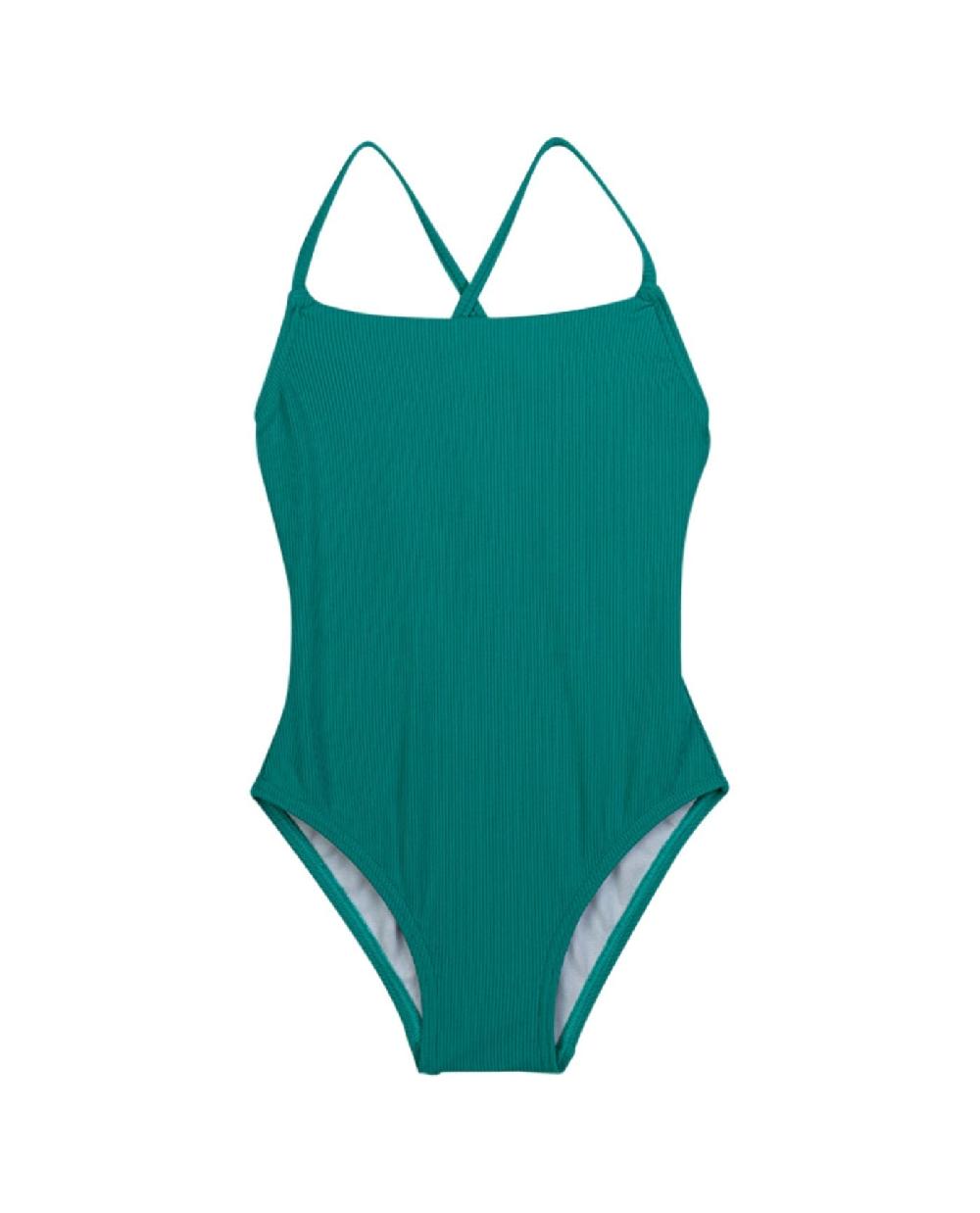 gottex Textured Rib Round Neck One Piece Swimsuit Textured