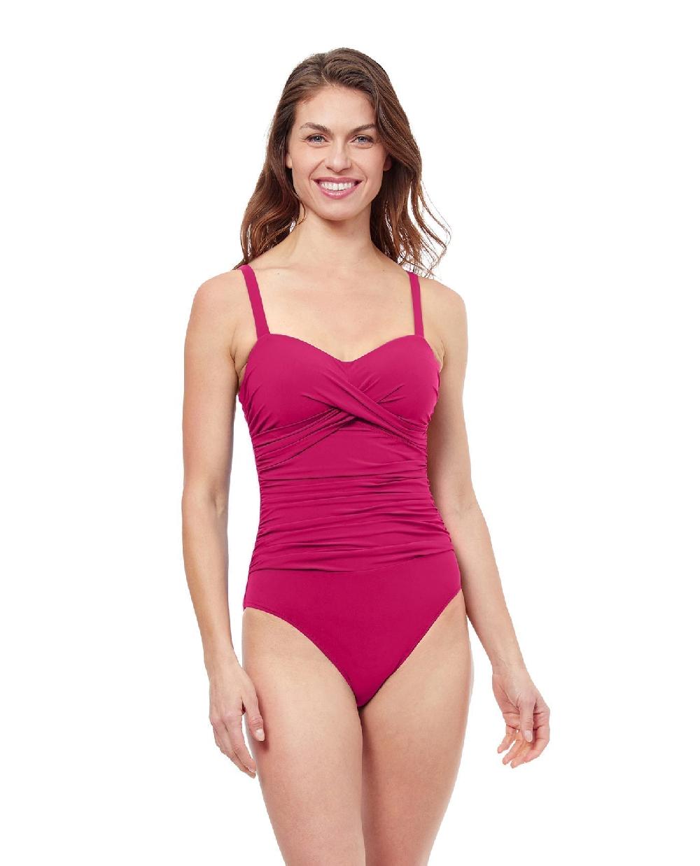 gottex Tutti Frutti D-Cup Underwire One Piece Swimsuit Red
