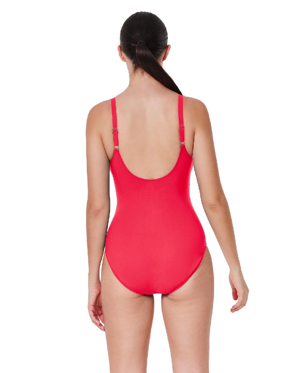 Gottex Tutti Frutti D-Cup V-Neck Gold Beaded One Piece Coral