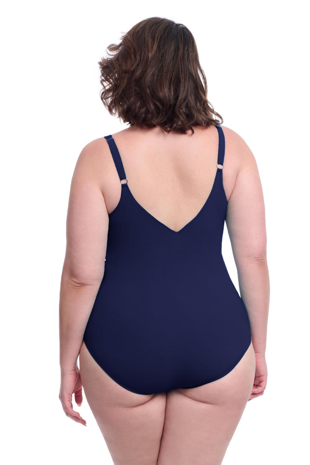 Gottex Tutti Frutti Plus Size Asymmetrical Ruffle Surplice One Piece Swimsuit Profile