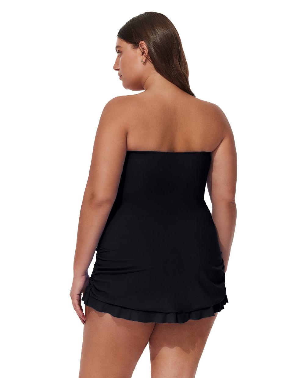 Gottex Tutti Frutti Plus Size Bandeau Swimdress Black