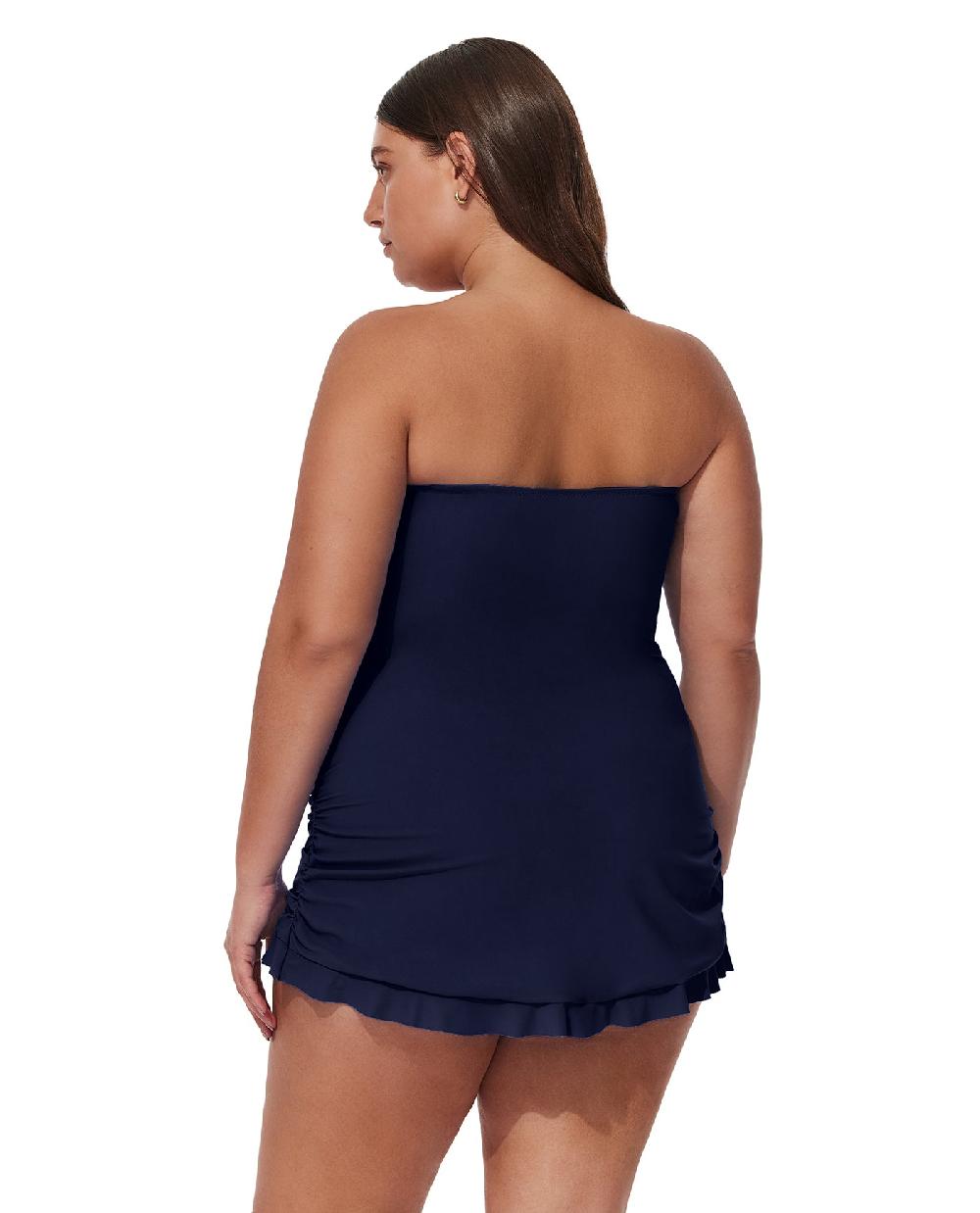 Gottex Tutti Frutti Plus Size Bandeau Swimdress Navy