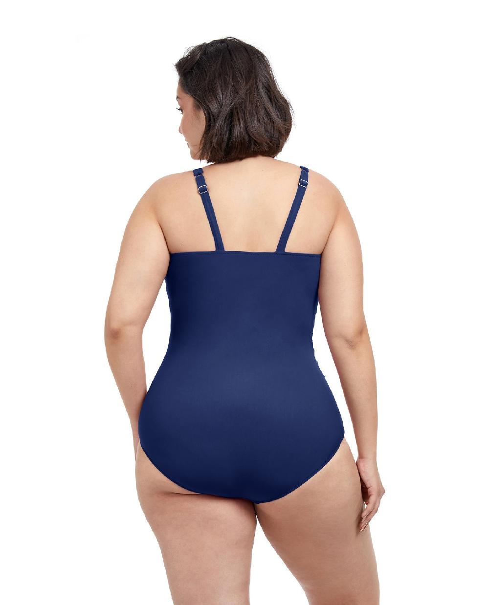 Gottex Tutti Frutti Plus Size Scoop Neck Shirred One Piece Swimsuit Profile