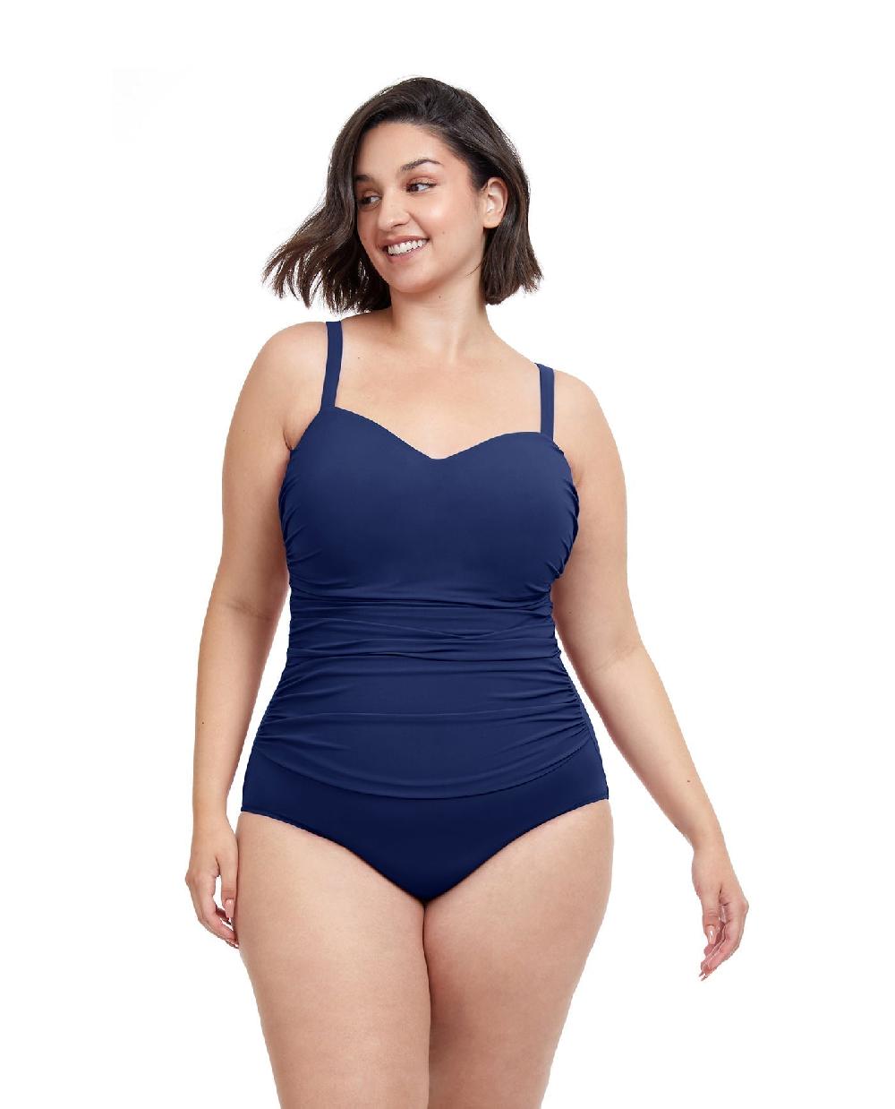 gottex Tutti Frutti Plus Size Scoop Neck Shirred One Piece Swimsuit Profile