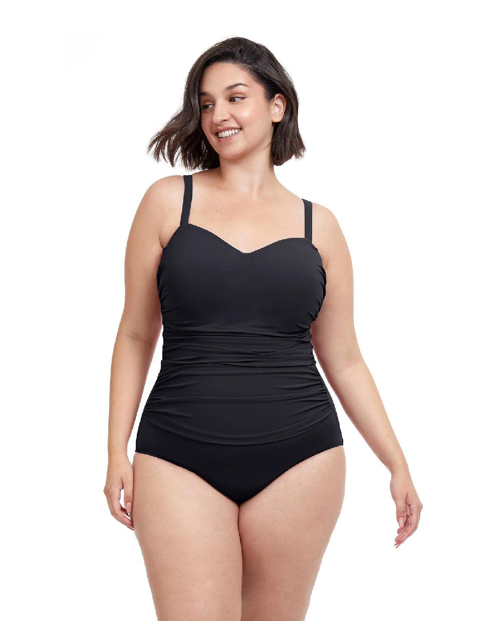 gottex Tutti Frutti Plus Size Scoop Neck Shirred One Piece Swimsuit Profile