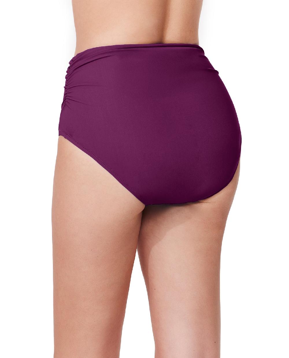 Gottex Tutti Frutti Shirred High Waist Swim Bottom Wine