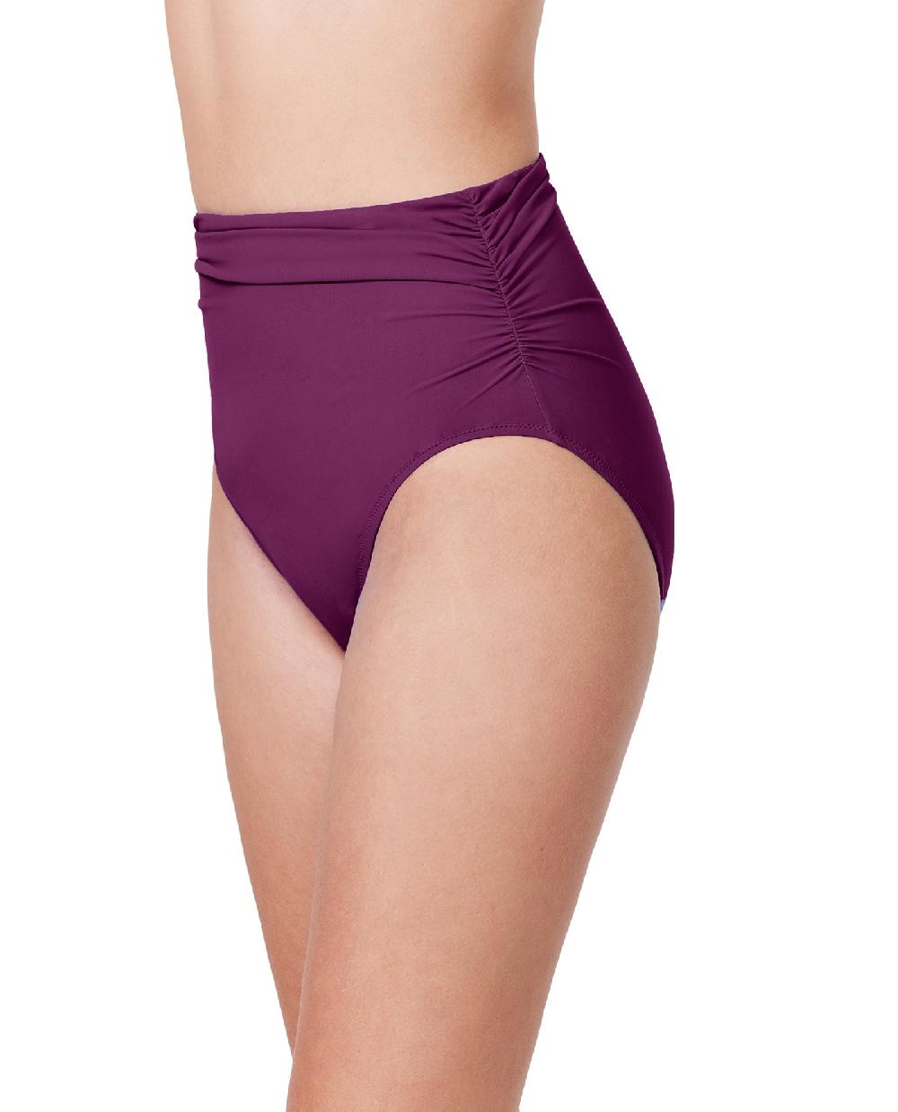 Gottex Tutti Frutti Shirred High Waist Swim Bottom Wine