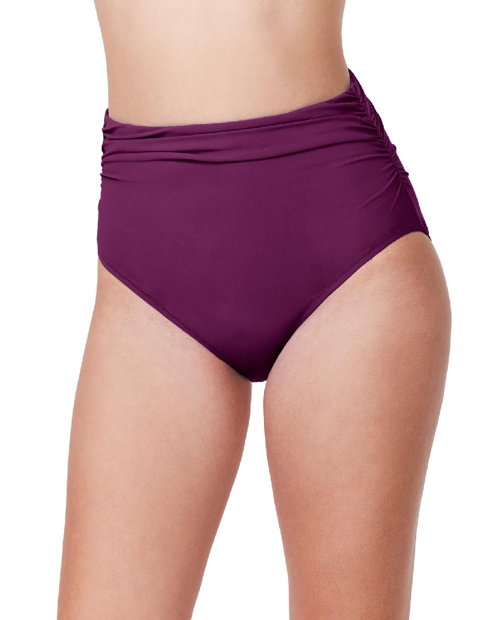 gottex Tutti Frutti Shirred High Waist Swim Bottom Wine