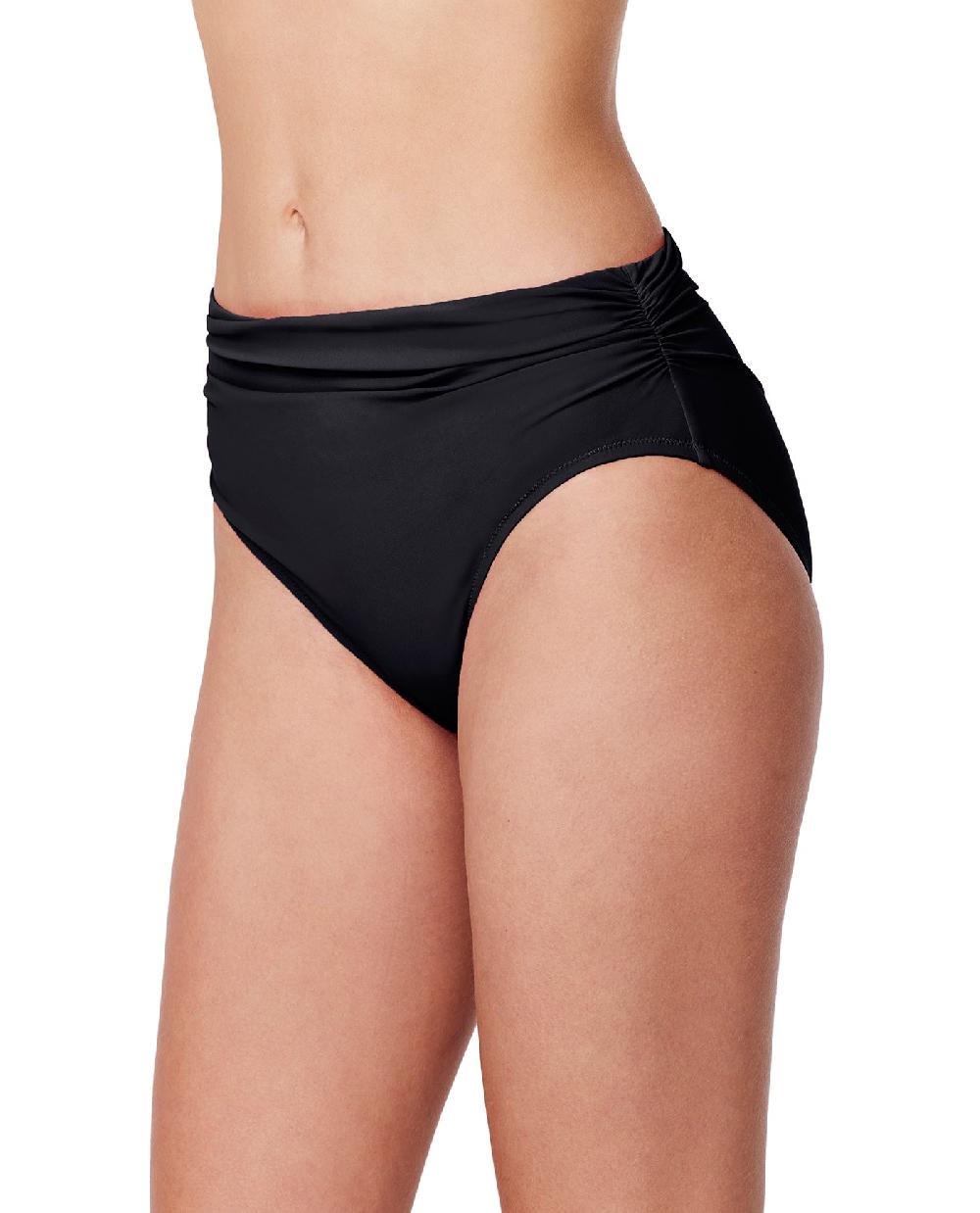 Gottex Tutti Frutti Shirred Mid Rise Swim Bottom Black