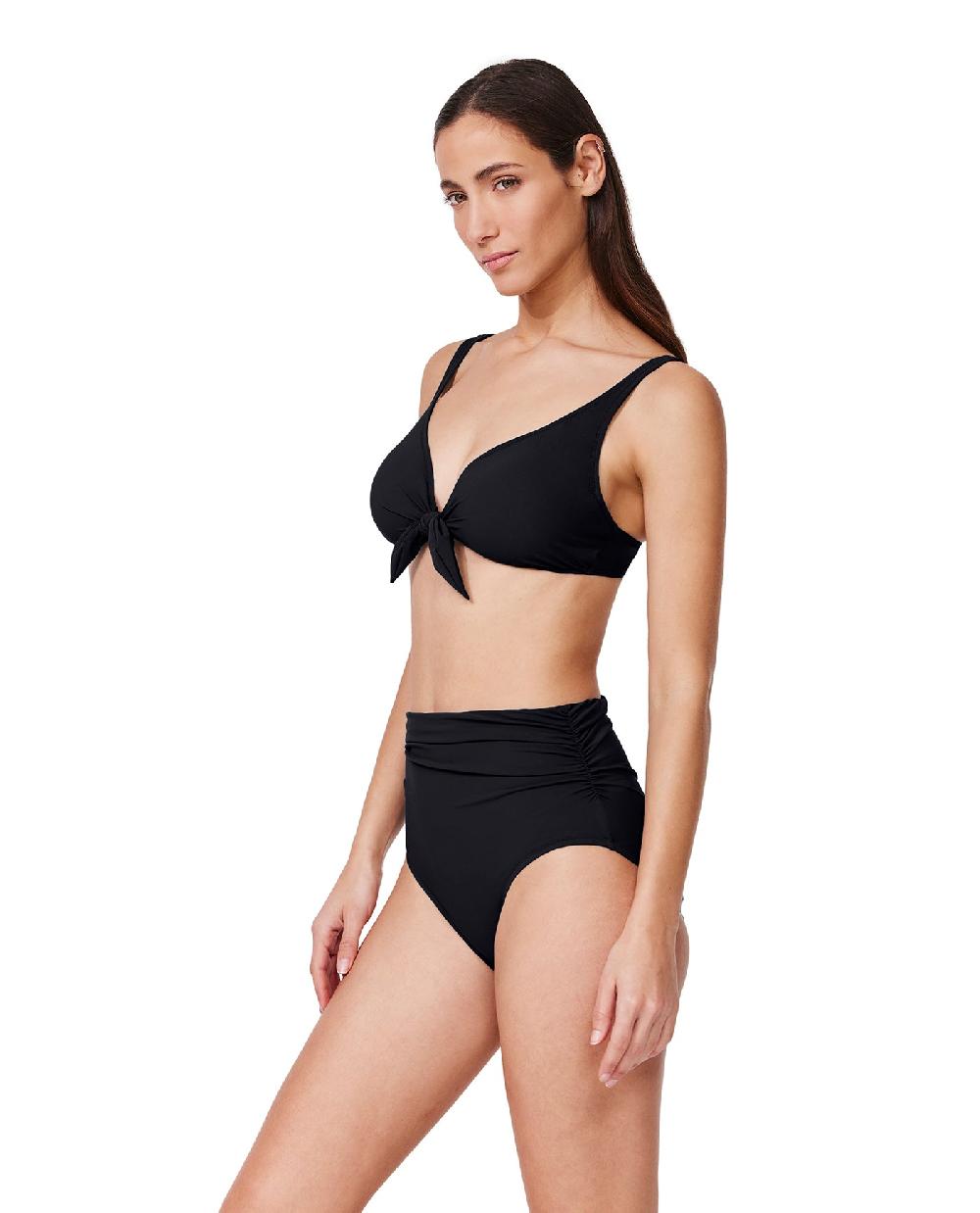 Gottex Tutti Frutti Underwire Tie Front Bikini Top Black