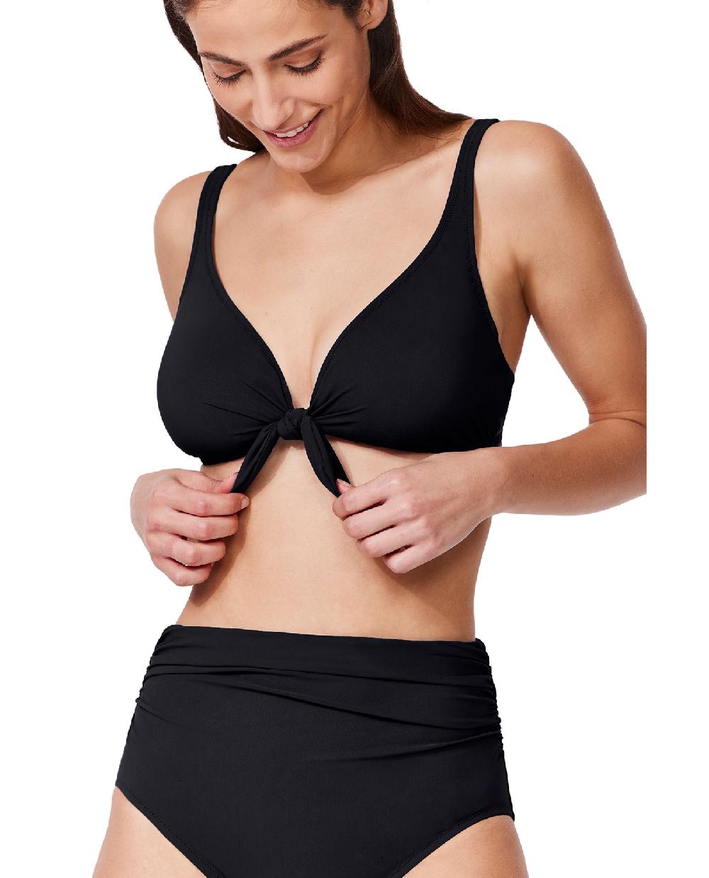 Gottex Tutti Frutti Underwire Tie Front Bikini Top Black