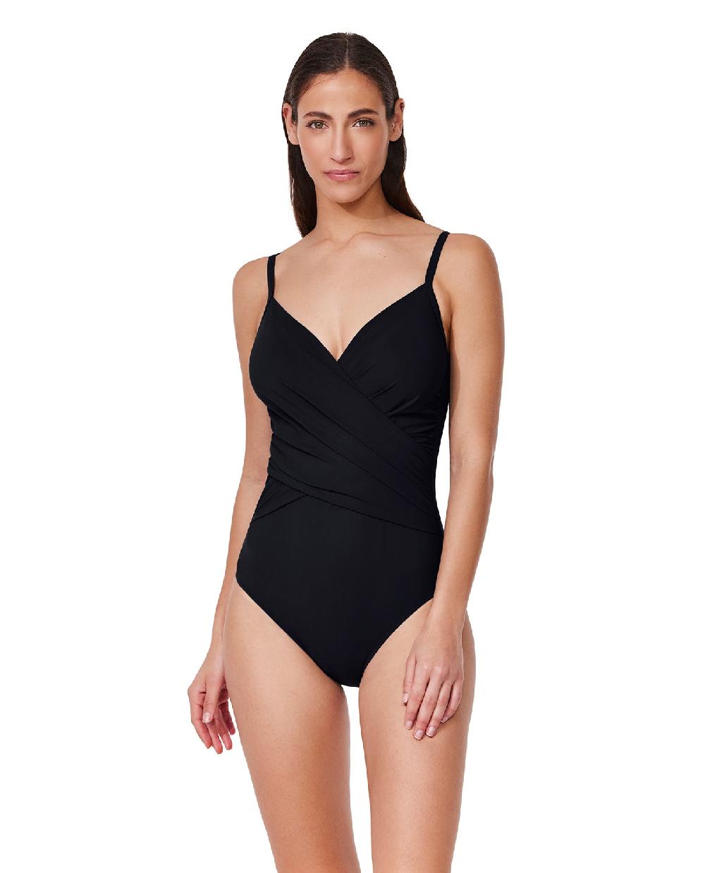 gottex Tutti Frutti V-Neck Surplice One Piece Black