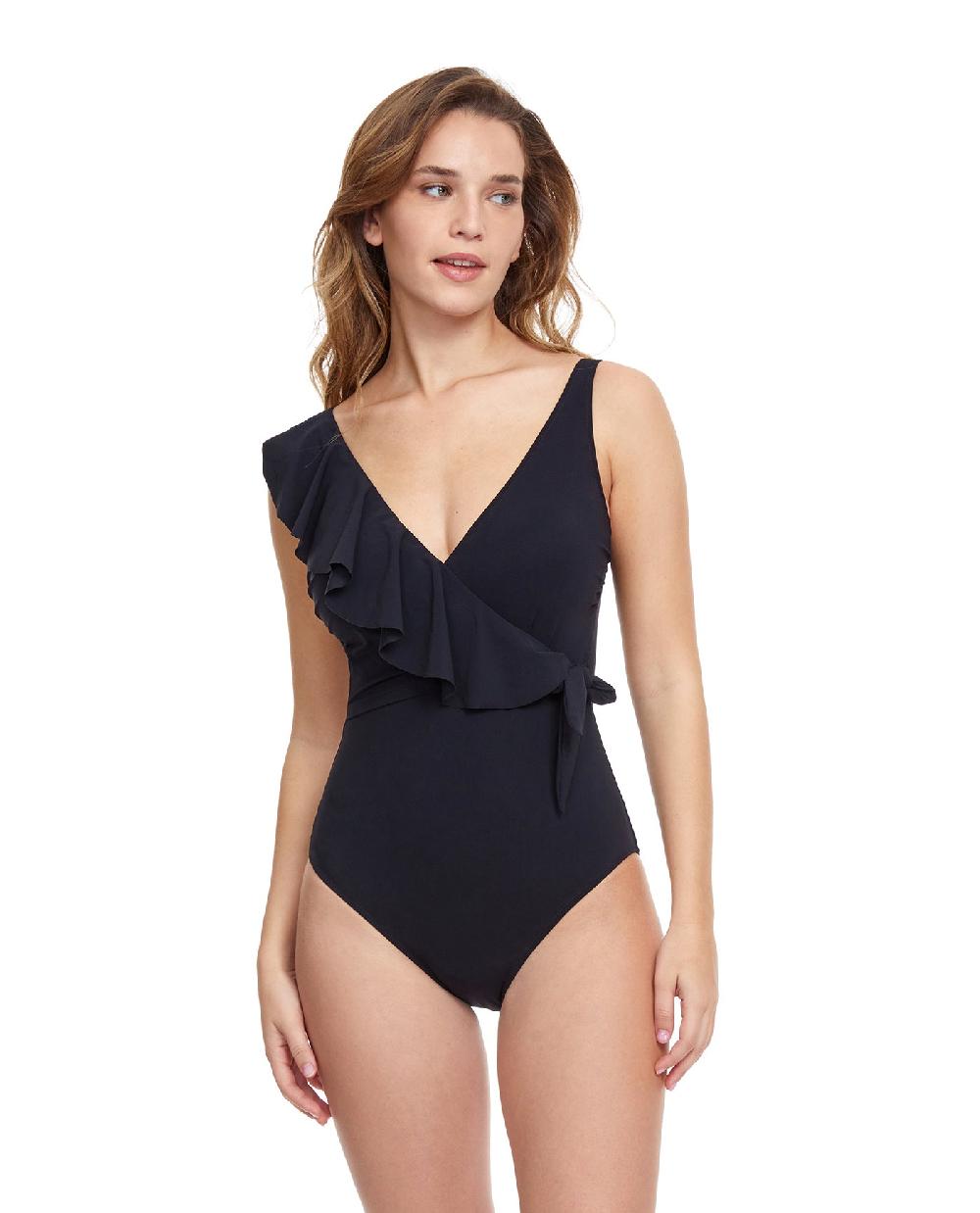 gottex Tutti Frutti V-Neck Surplice Ruffle One Piece Swimsuit Profile