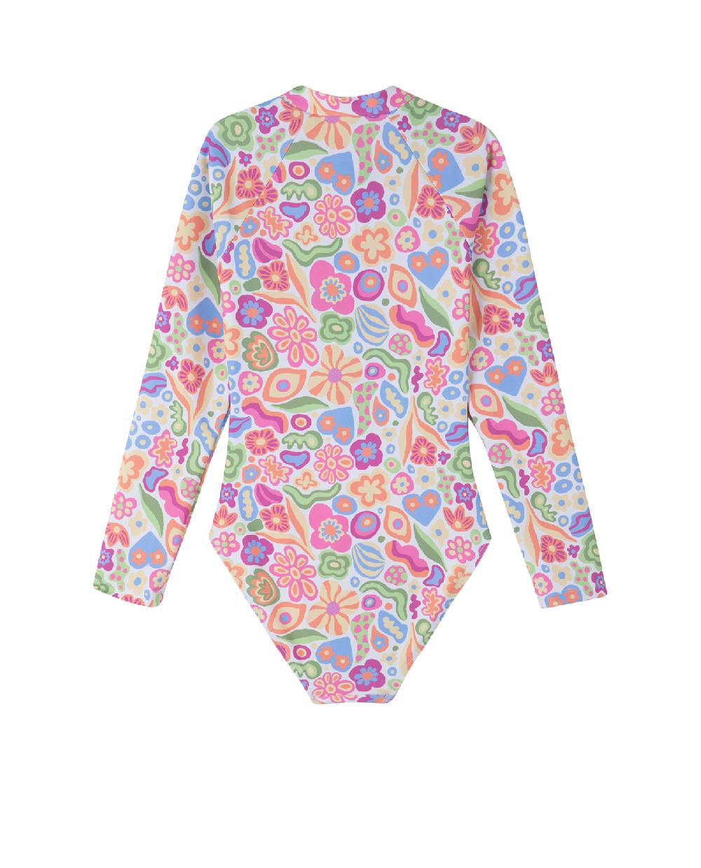 Gottex Under The Sea Long Sleeve Zip Front One Piece Sea