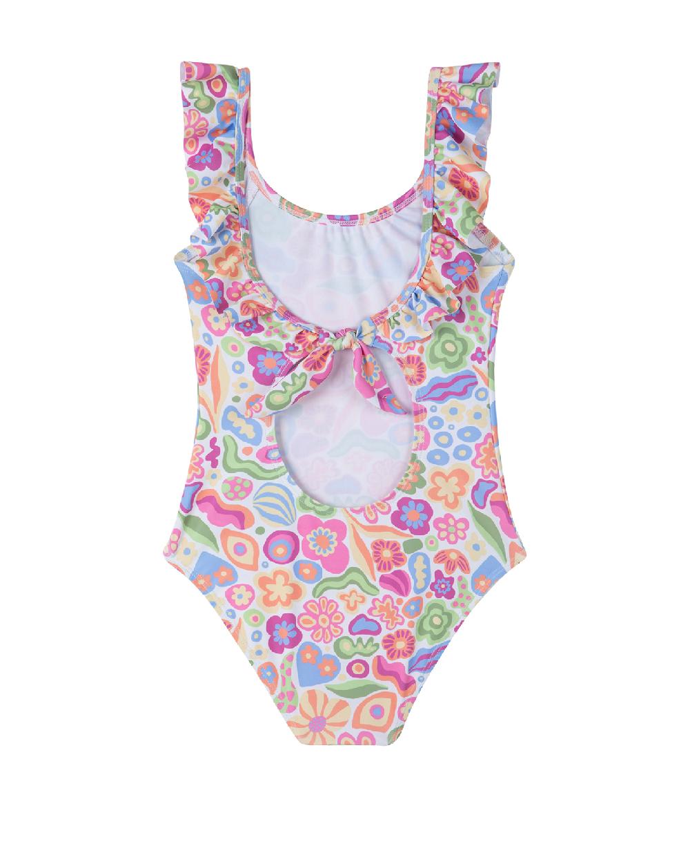 Gottex Under The Sea Square Neck Ruffle One Piece Sea