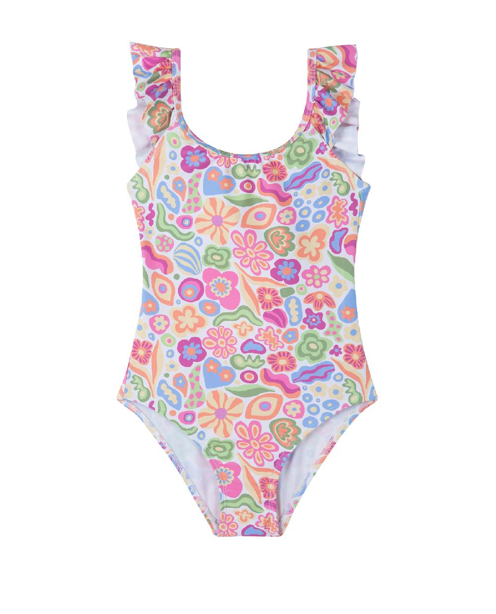 gottex Under the Sea Square Neck Ruffle One Piece Sea