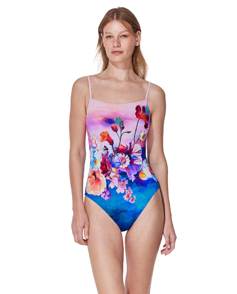 gottex Under The Sea Underwire Square Neck One Piece The