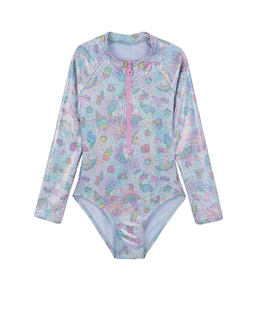 gottex Unicorn Squad Long Sleeve Zip Front One Piece Unicorn