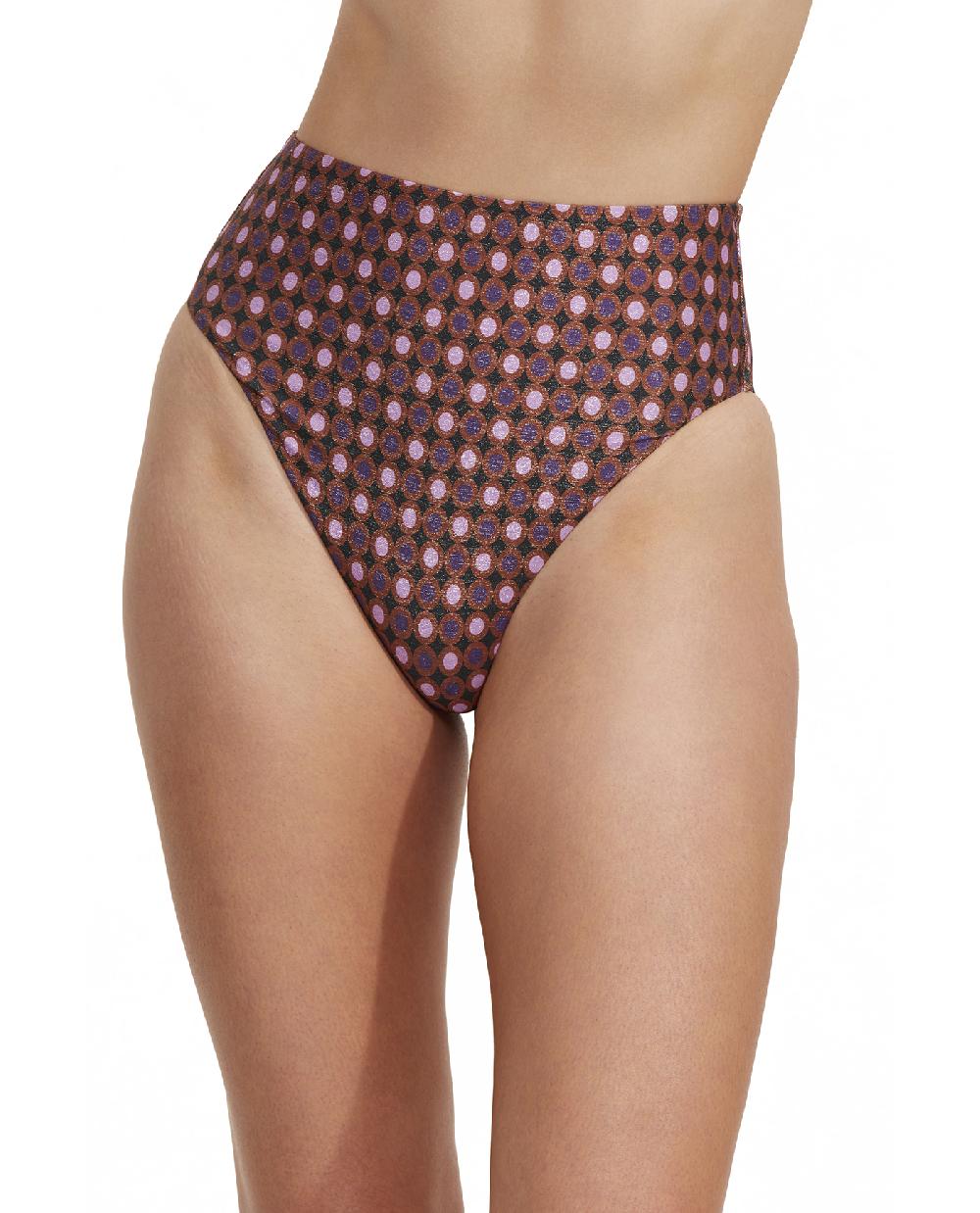 gottex Vintage Charm High Waist Bikini Bottom Purple