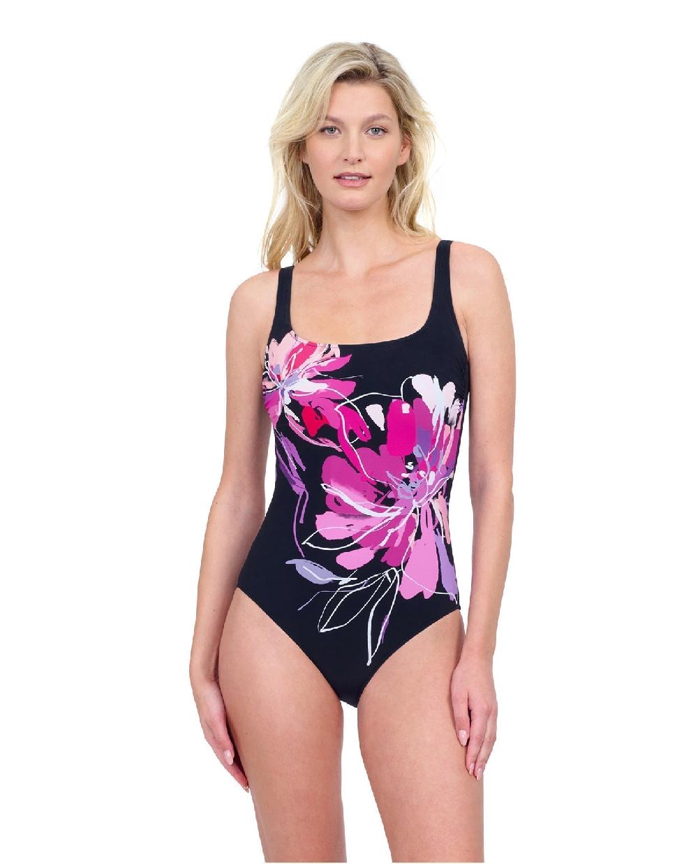 gottex Water Lily Full Coverage Square Neck One Piece Swimsuit Water
