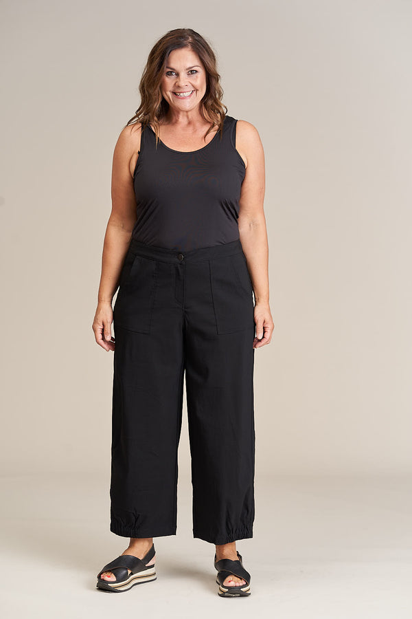Gozzip Clara Baggy Pants - Black