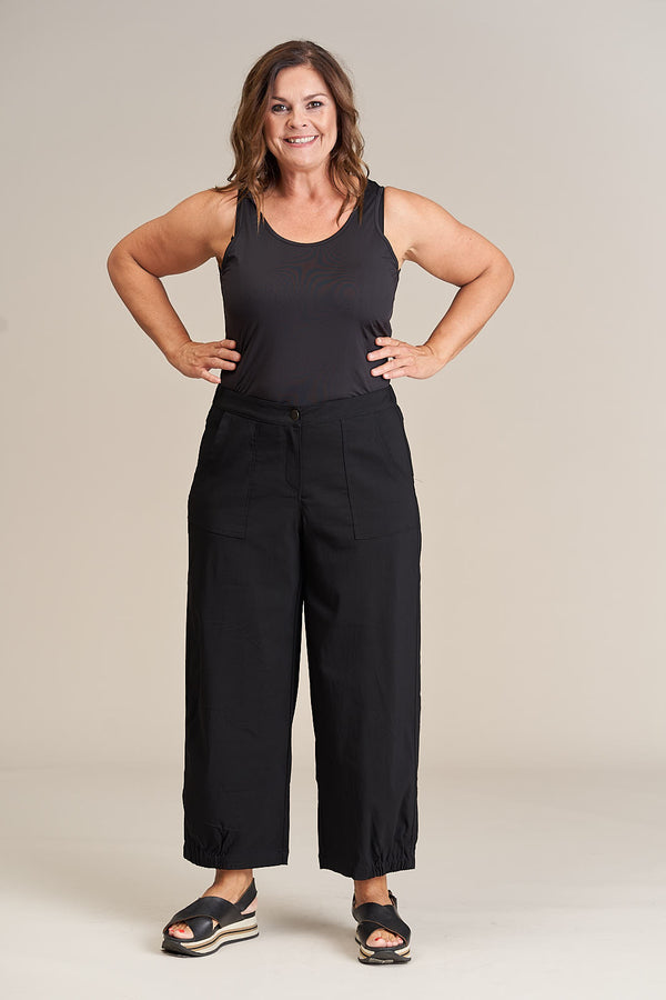 Gozzip Clara Baggy Pants - Black