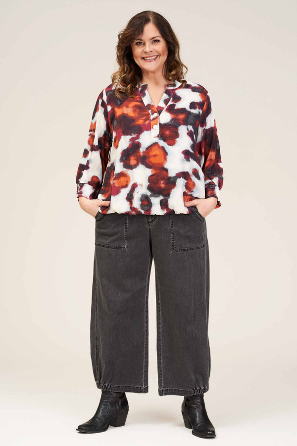 Gozzip Clara Baggy Pants - Black Denim