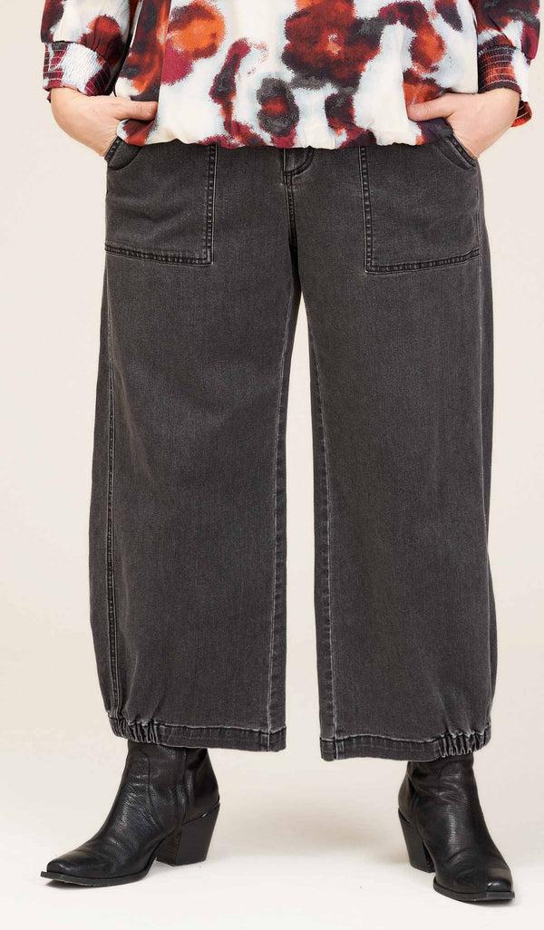 gozzip Clara Baggy pants - Black denim