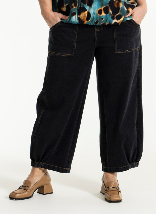 gozzip Clara Baggy pants - Black denim