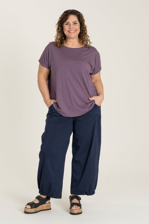 Gozzip Clara Baggy Pants - Navy