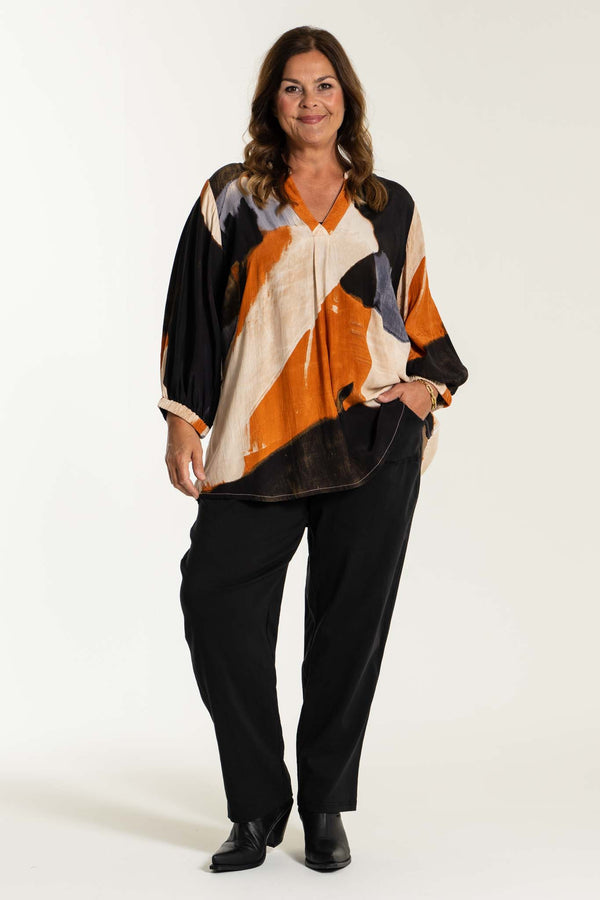 Gozzip Clara Baggy Straight Legs - Black