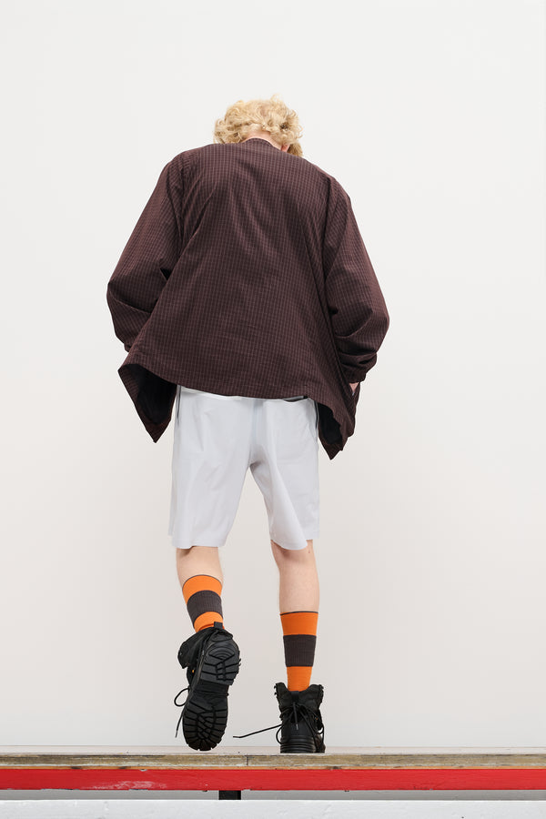 Gr10k BILITIS CHECK SHIRT - CHOCOLATE BROWN