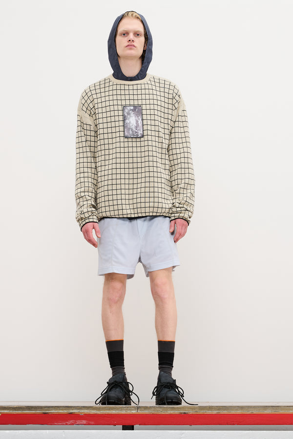 gr10k CHECKED LONGSLEEVE KNIT - SAND