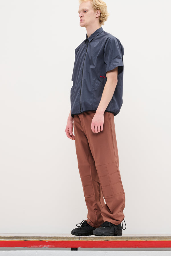 Gr10k POPLIN ZIPPED SHORT SLEEVE SHIRT - CONVOY GREY