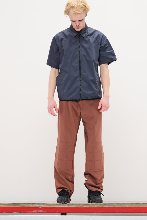 Gr10k POPLIN ZIPPED SHORT SLEEVE SHIRT - CONVOY GREY