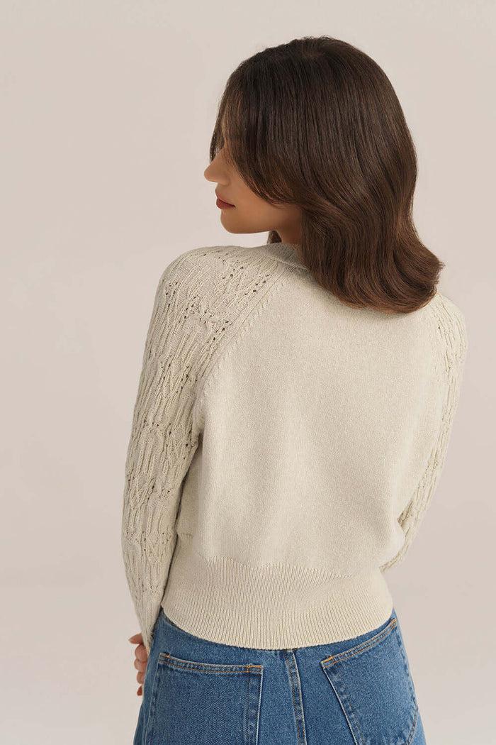 Grace Karin Asymmetric Placket V-Neck Long Raglan Sleeve Cardigan