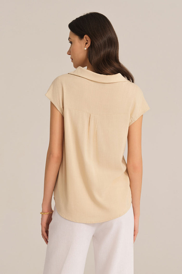 Grace Karin Casual Lapel Collar Loose Fit Pullover Tops - Apricot