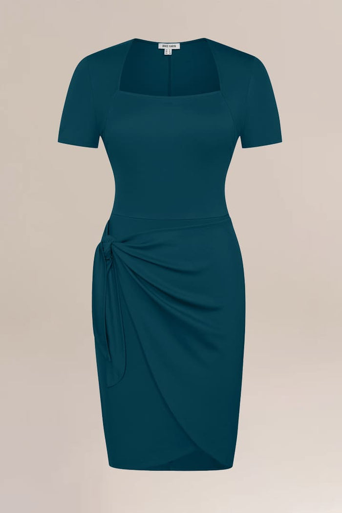 Grace Karin Casual Slim Fit Side Tie Short Sleeve Mini Dress