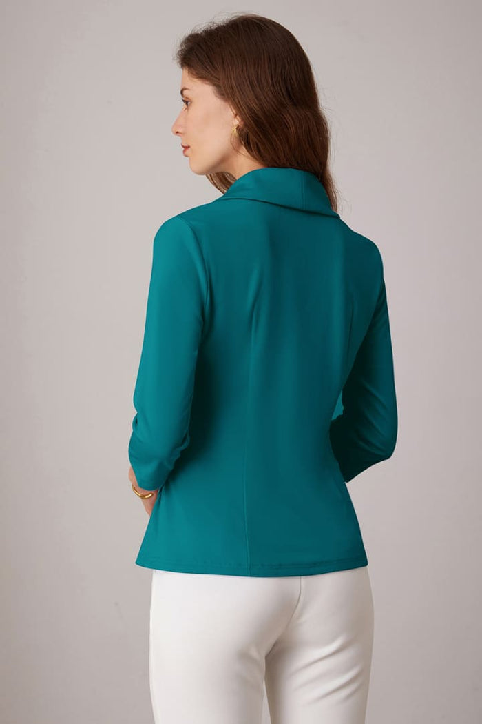 Grace Karin Casual V Neck 3/4 Sleeve Asymmetrical Tops