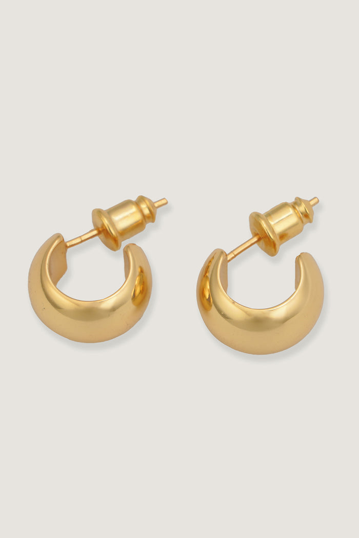 grace karin Electroplated Real Gold Bean Stud Earrings