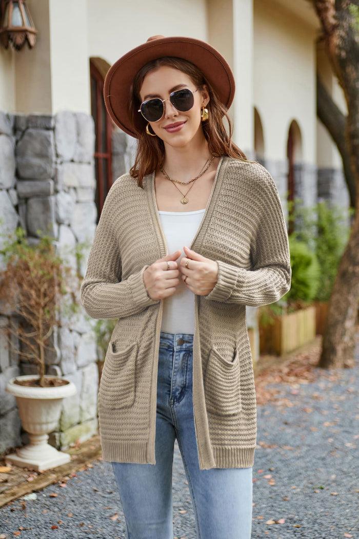 grace karin GK Women Hollowed-out Cardigan Long Raglan Sleeve Open Front Sweater