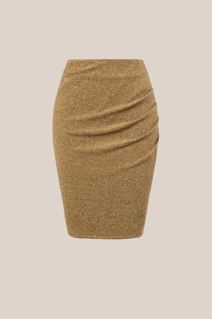 Grace Karin GK Women Ruched Party Skirt High Waist Knee Length Bodycon Skirt