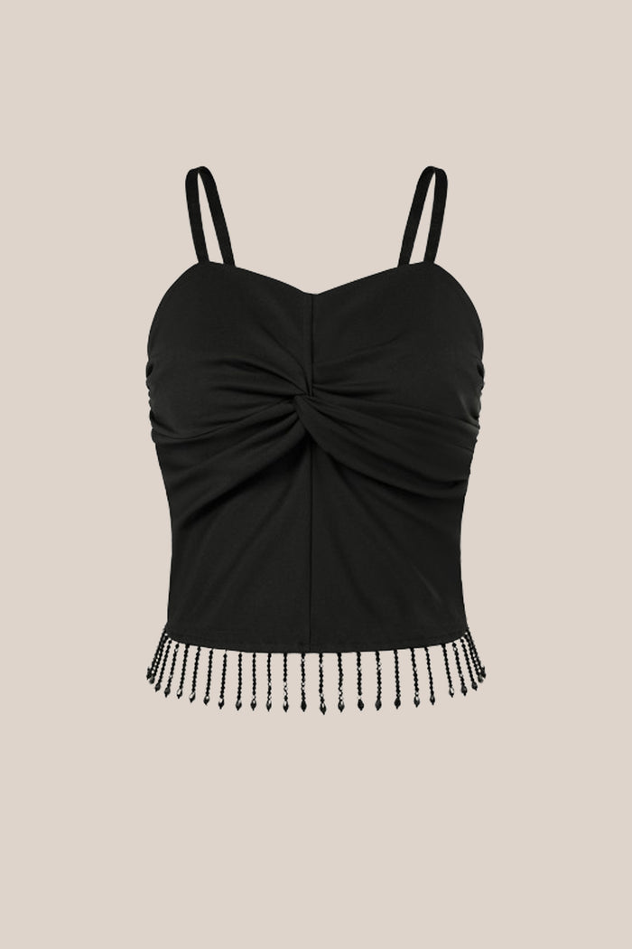 Grace Karin GK Women Tassel Hem Camisole Spaghetti Straps Knotted Bodice Cami-Tops