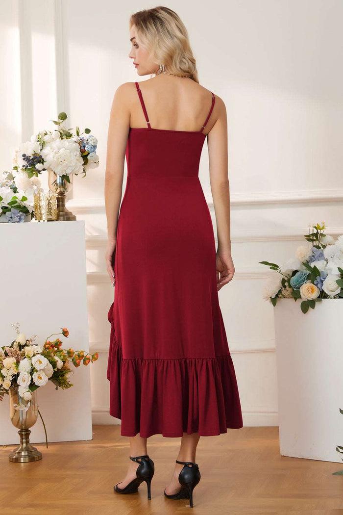 Grace Karin GRACE KARIN Cowl Neck Irregular Ruffled Hem Dress