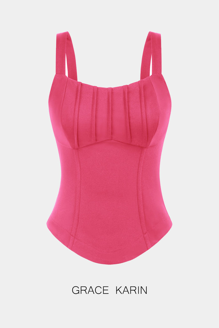 Grace Karin GRACE KARIN Curved Front Hem Regular Fit Wide Square Neck Tops