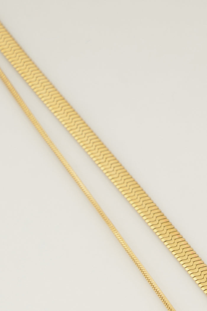 Grace Karin Double Layer Snake Bone Chain Necklace